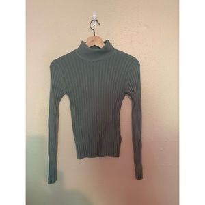 Boohoo Petite Mock Neck Ribbed Long Sleeve Sweater